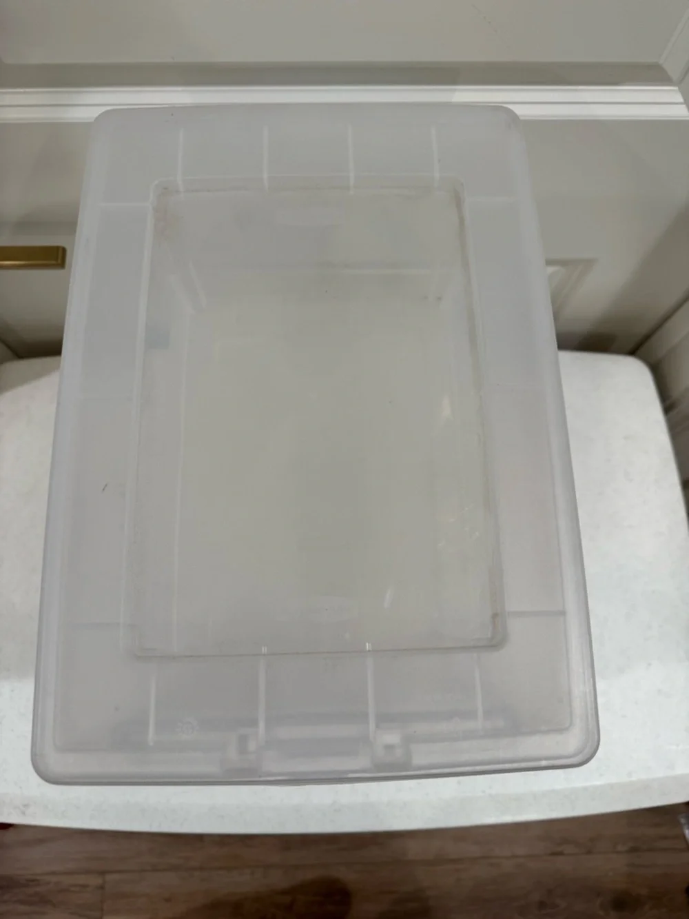 Rubbermaid Flip Front Clear Stackable Storage Bins - Set of 2 ~ Used 2X